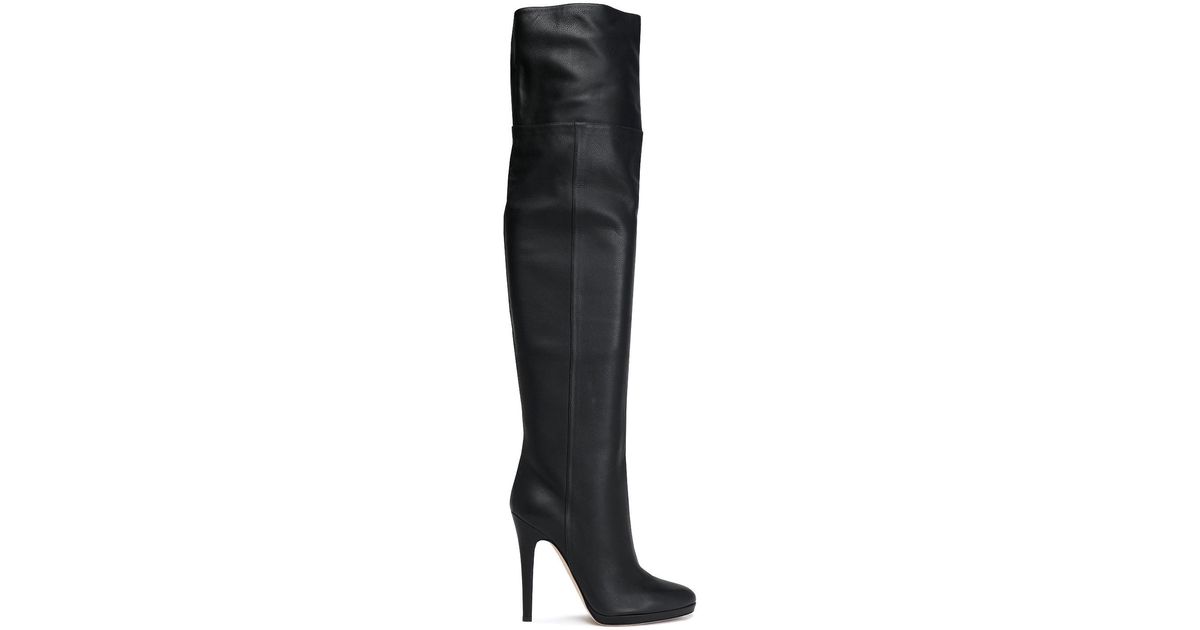 Jimmy Choo Giselle 120 Textured-leather Platform Over-the-knee Boots in ...