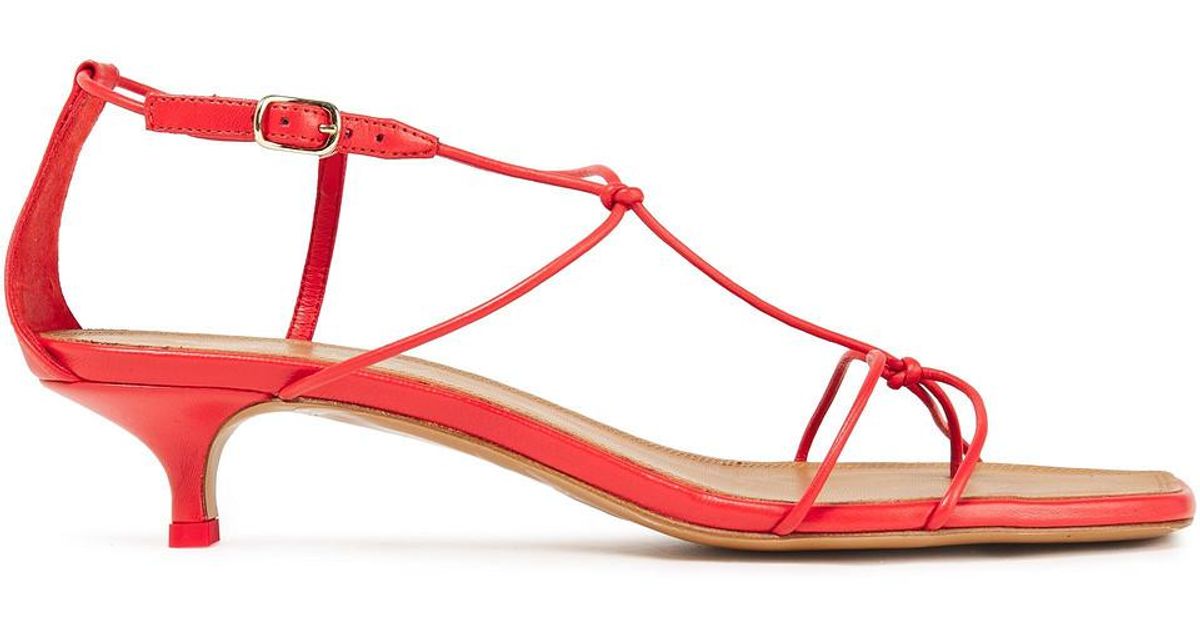 Zimmermann Knotted Leather Sandals in Red - Lyst