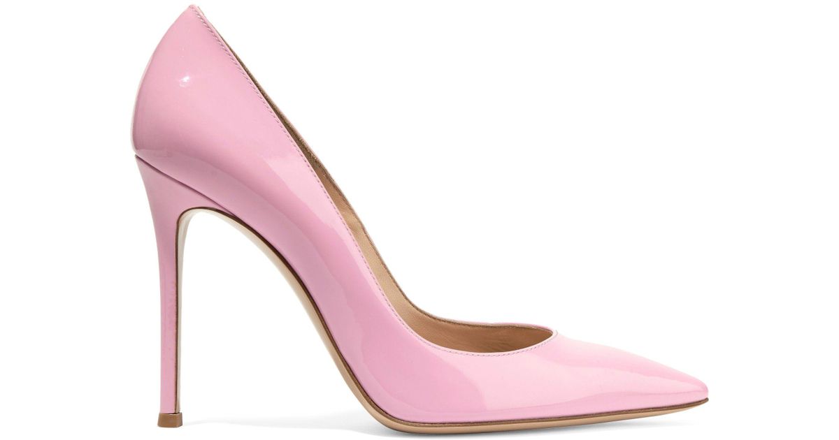 pink patent leather pumps