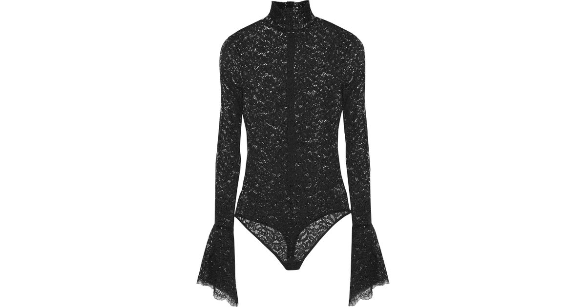 lace turtleneck bodysuit