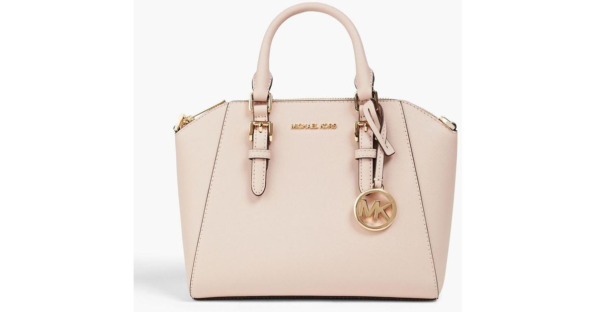 MICHAEL Michael Kors Ciara Medium Textured leather Tote in Natural