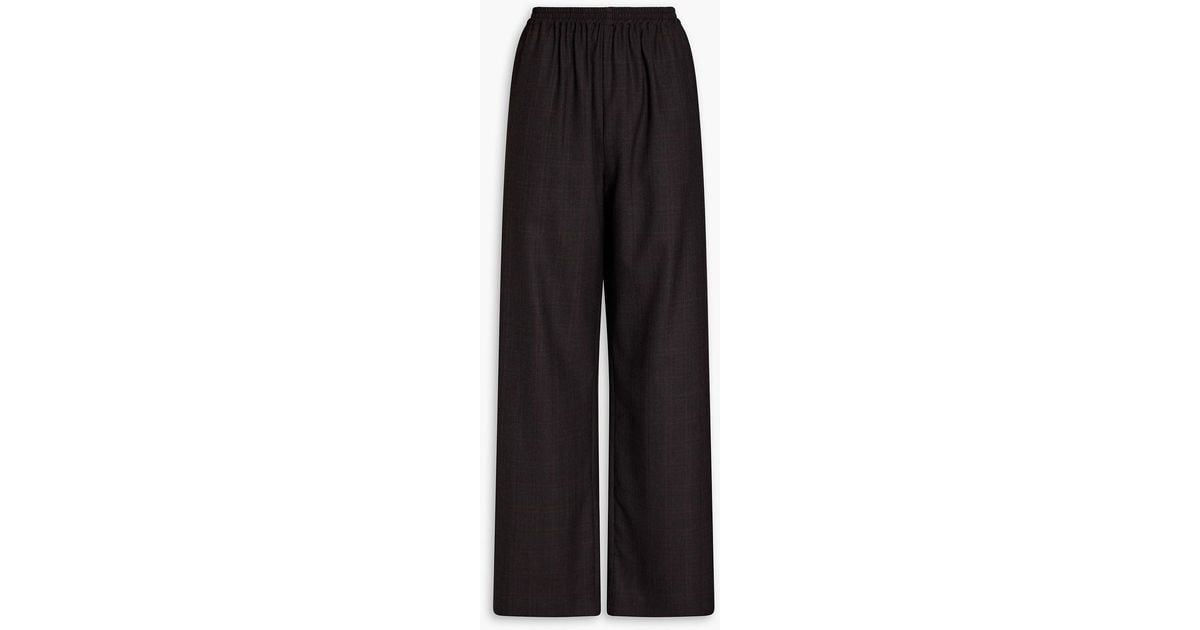 Eskandar Wool And Cashmere-blend Wide-leg Pants in Brown (Black) | Lyst