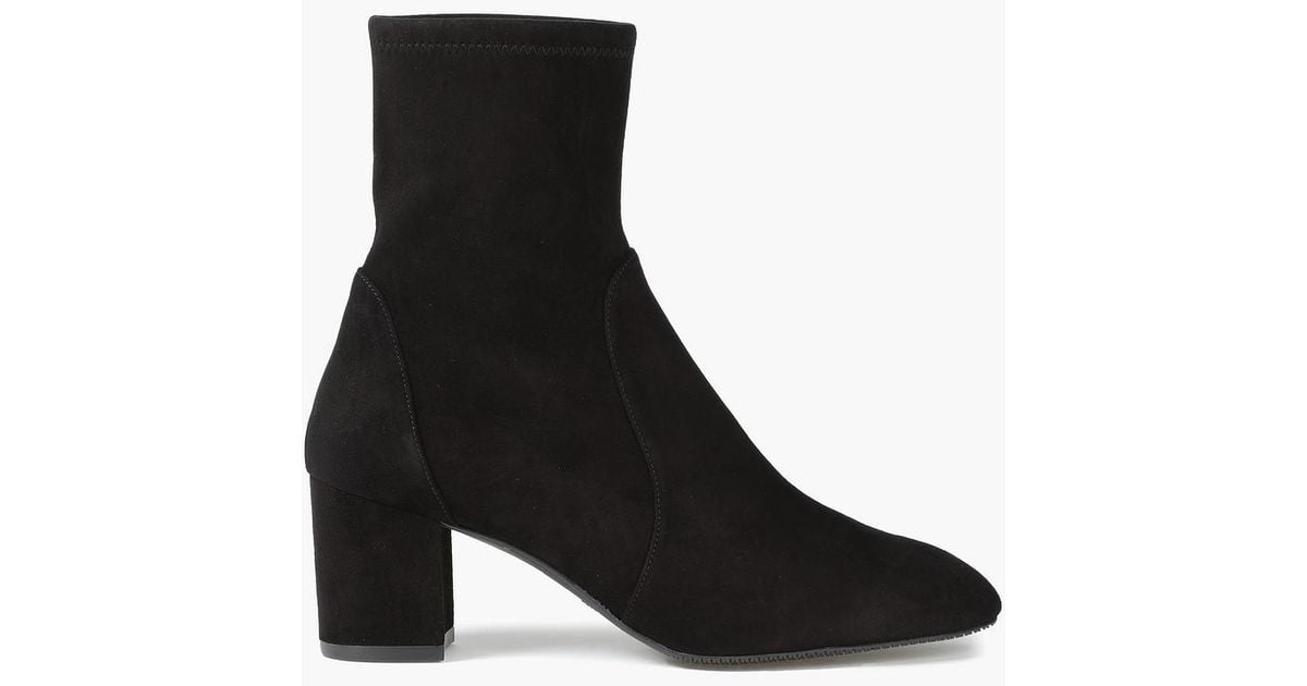 Stuart Weitzman Yuliana 60 Stretchsuede Sock Boots in Black Lyst