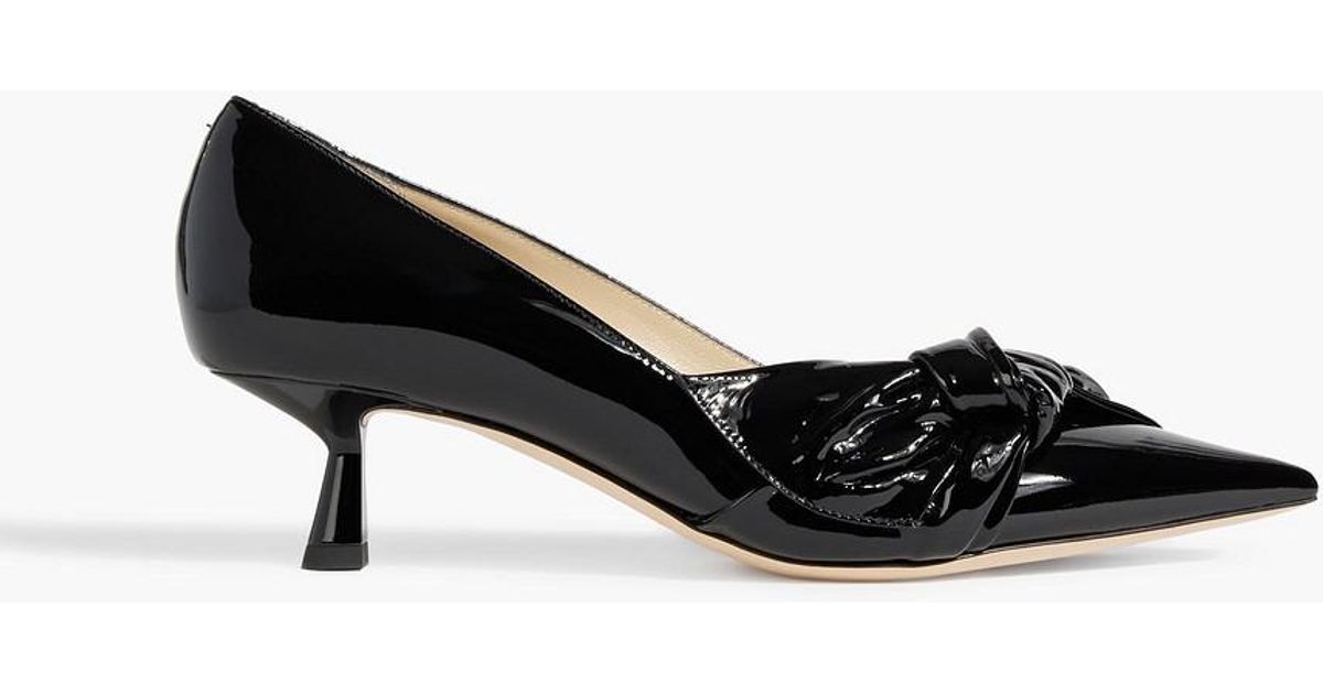 Jimmy Choo Elinor 45 Bow-detailed Patent-leather Pumps in Jimmy Choo Elinor 45 Bow-detailed Patent-leather Pumps in