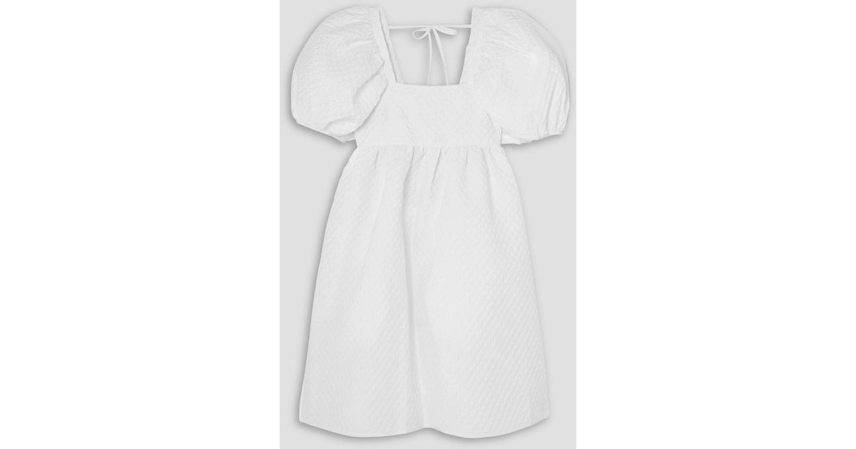 Cecilie Bahnsen Tilde Cotton-Blend Cloqué Mini Dress in White