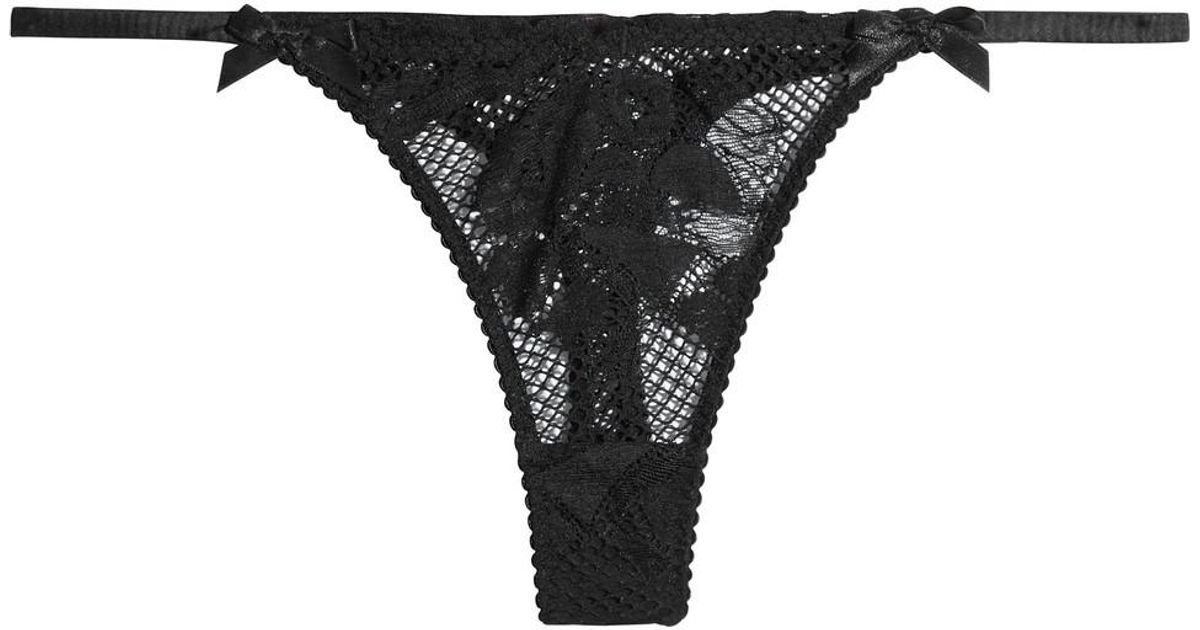 Agent Provocateur Clio Lace And Mesh Low-rise Thong in Black - Lyst