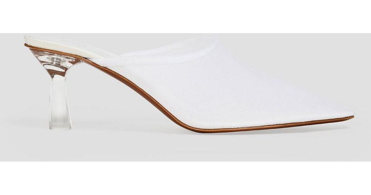 White mesh cheap mules