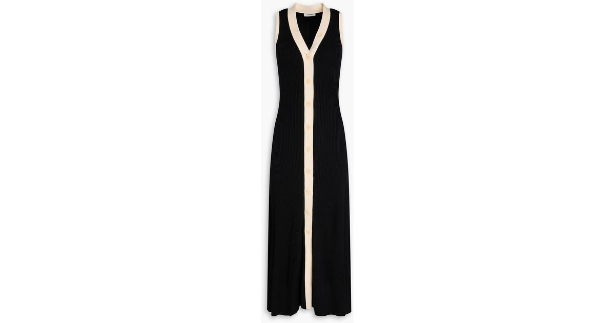 sandro two tone knit maxi dress Two-tone knit maxi dress blue For Women