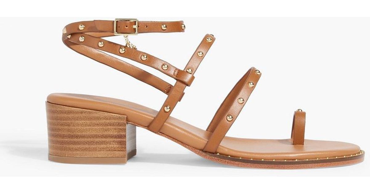 Maje Studded Leather Sandals in White Lyst