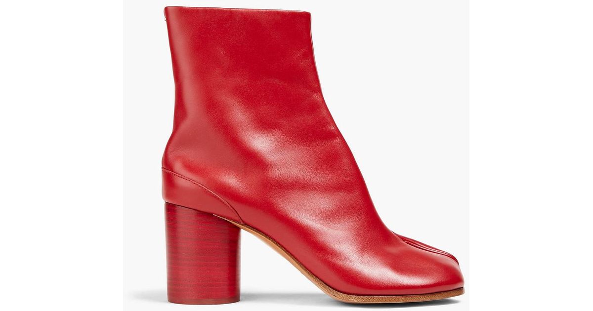 Maison Margiela Tabi red レッド 35 Maison Margiela Tabi Ballerina Flats red Leather Split Toe