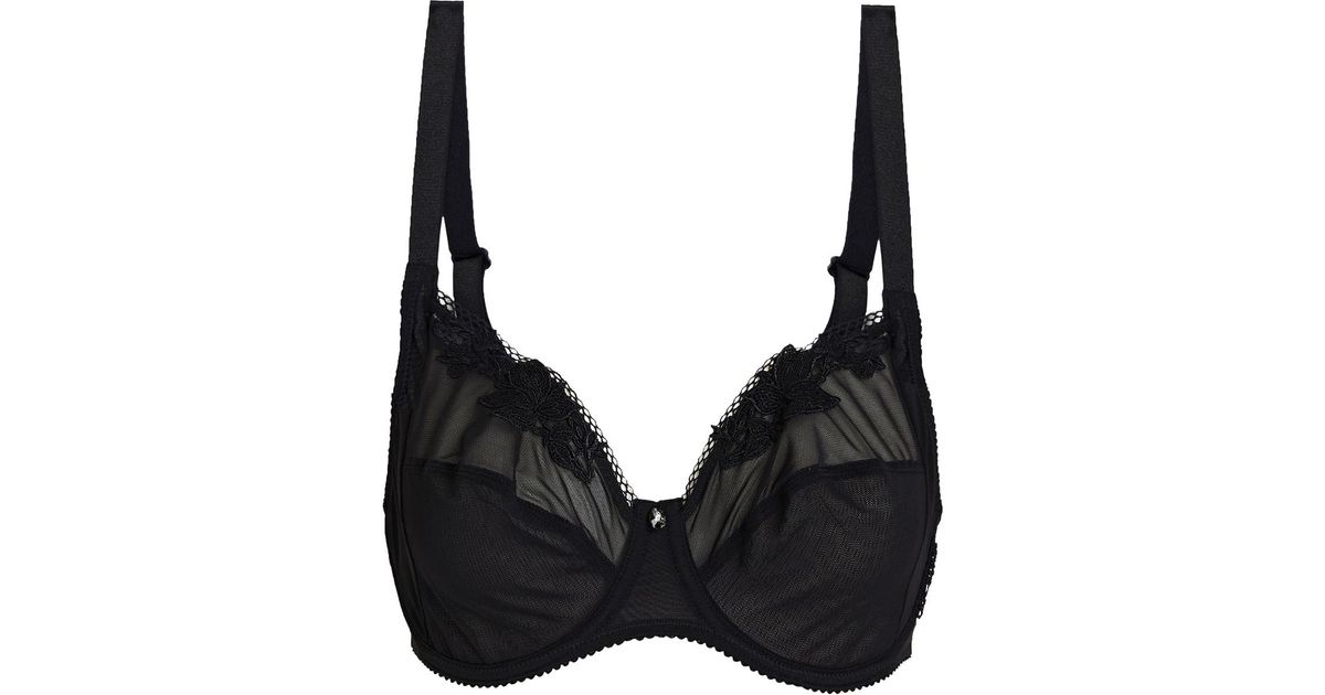 Lise Charmel Synthetic Lace-trimmed Stretch-mesh Underwired Balconette ...