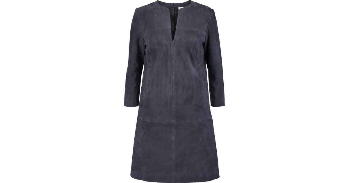 Tory Burch Suede Mini Dress In Midnight Blue Blue Lyst 2243