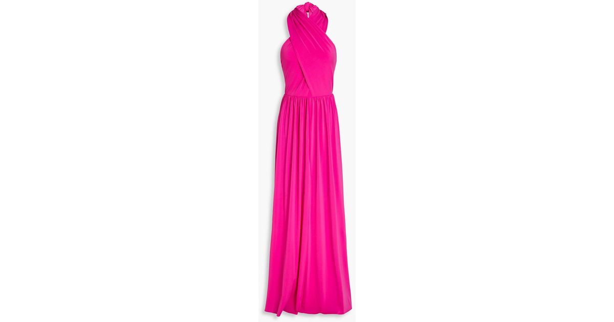 halston heritage pink dress Halston Heritage Vibrant Pink Maxi Dress Size 4