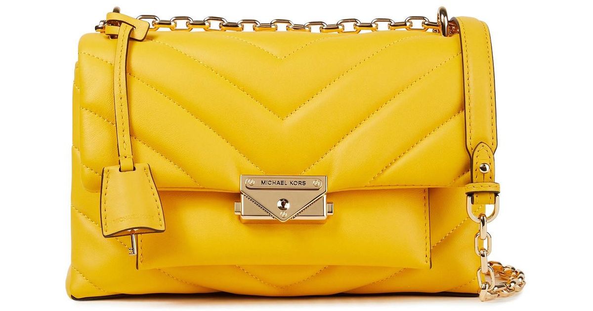 MICHAEL Michael Kors Cece Quilted Leather Shoulder Bag in Yellow | Lyst  Canada