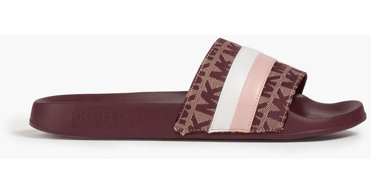 michael michael kors sadler mk logo jacquard wedges