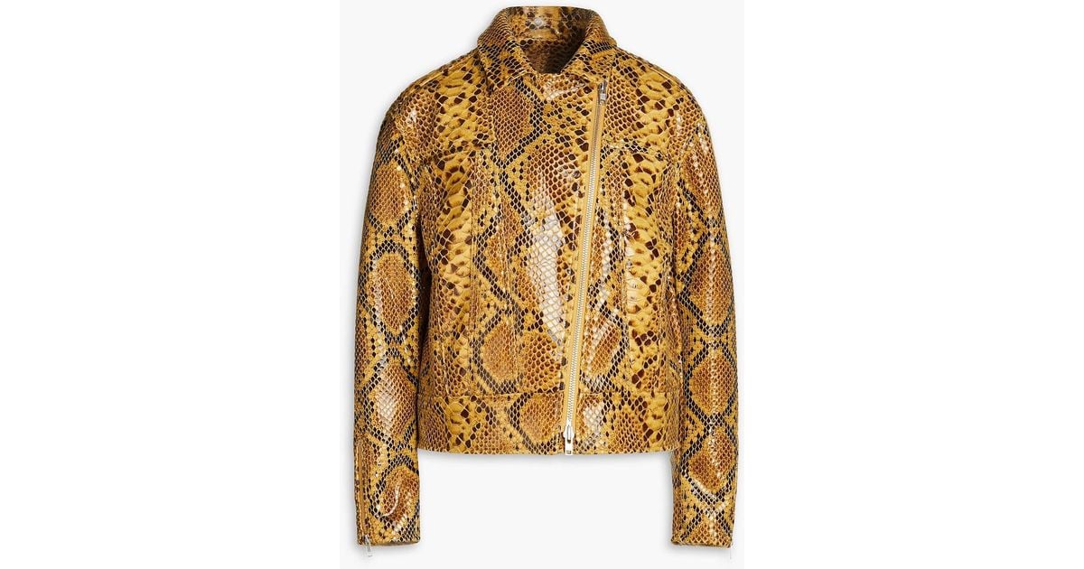 Snake print biker on sale jacket