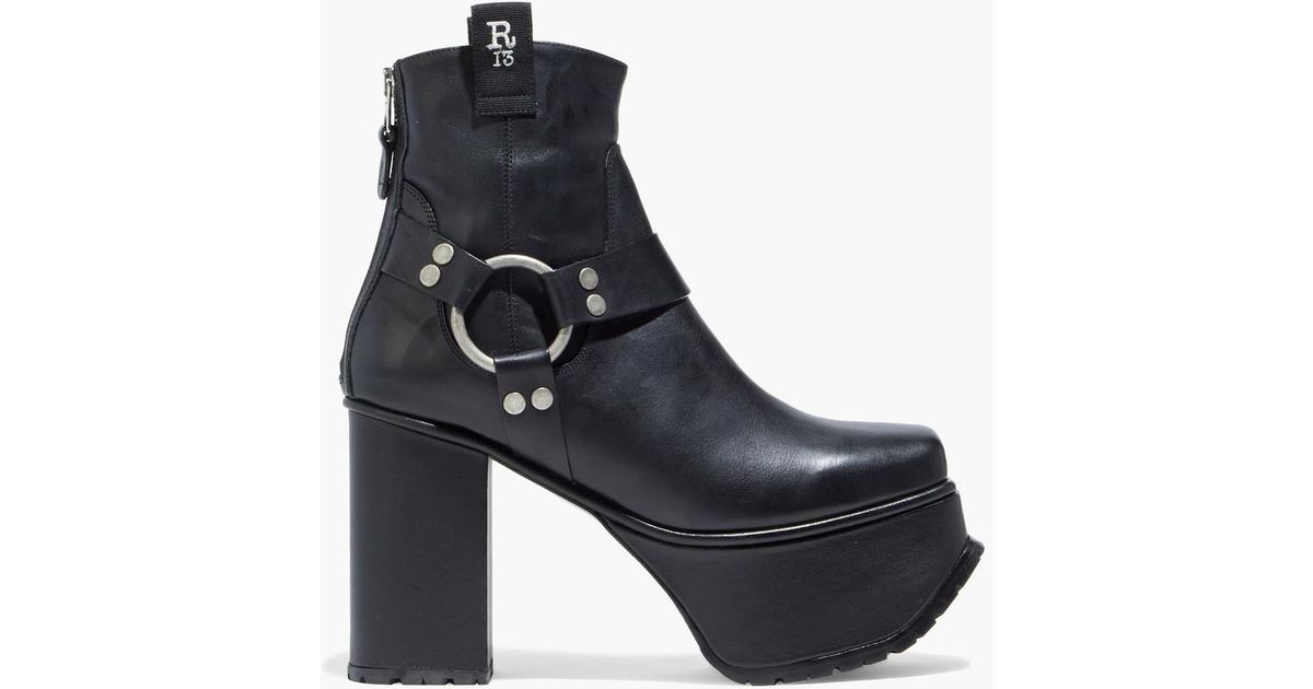 R13 Ring-embellished Leather Platform 