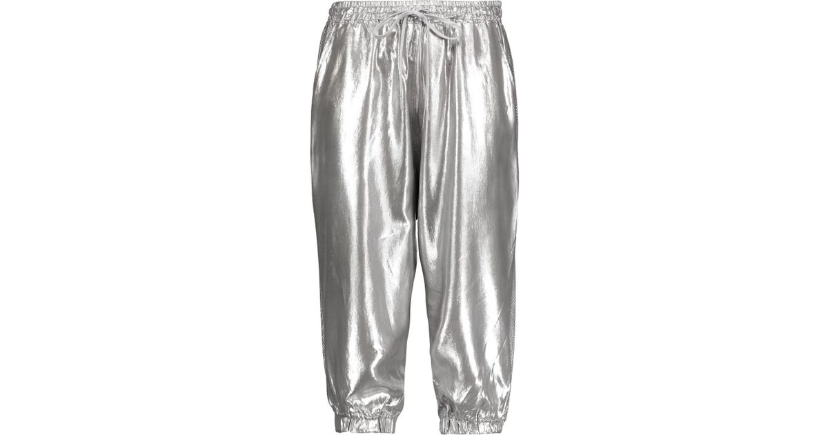 silver adidas pants