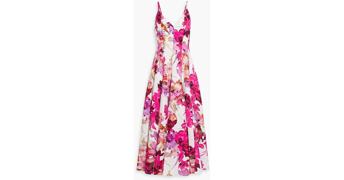 cos a-line sleeveless mini dress Nicholas Floral-print Linen-blend Maxi Dress in Pink