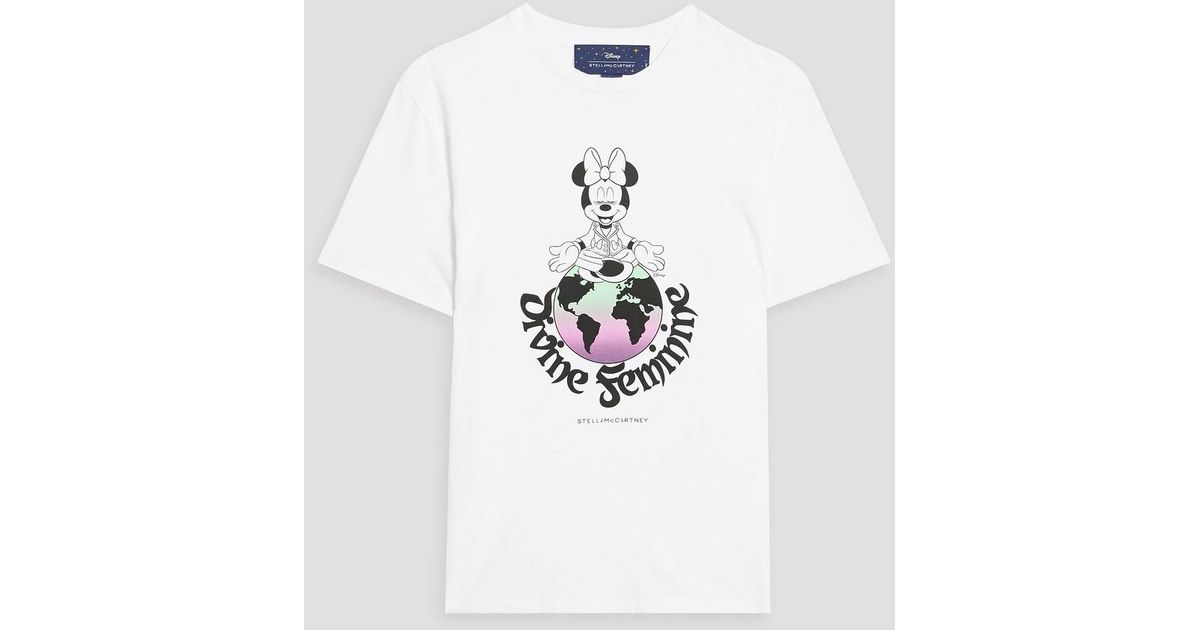 Stella McCartney Disney Printed Cotton-jersey T-shirt in White | Lyst