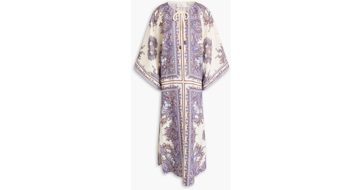 Zehra Paisley Crepe Kaftan Set main image 1