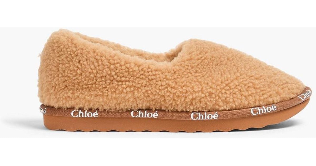 Chloé Woody Shearling Slippers in White Lyst Australia