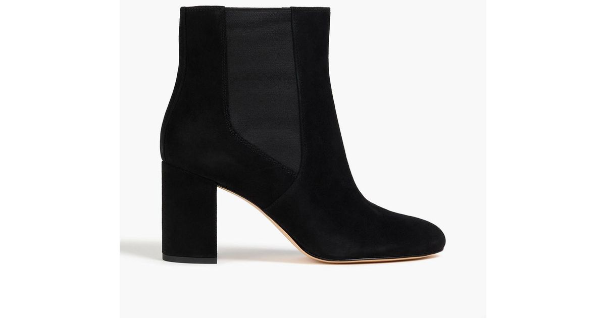 Stuart Foot Stuart Weitzman Celina 75 Suede Ankle Boots in Black | Lyst