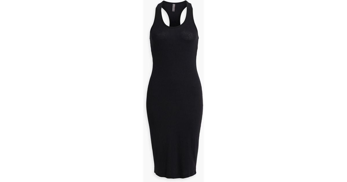 Commando Ribbed Stretch Cotton And Modal-blend Jersey Dress in Black | Lyst