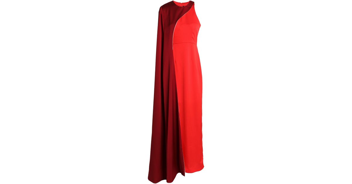 Paper London Cape-effect Crepe Gown Claret in Red - Lyst