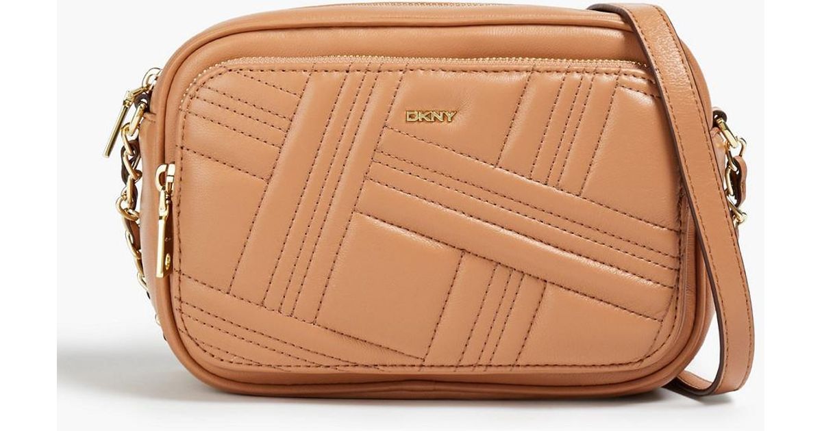DKNY Quilted leather camera bag in Braun Lyst DE