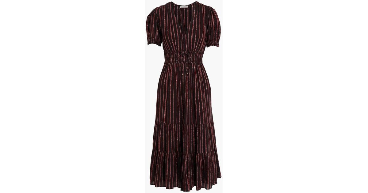 Ulla Johnson Zaria Metallic Striped Cotton And Lurex-blend Dress 