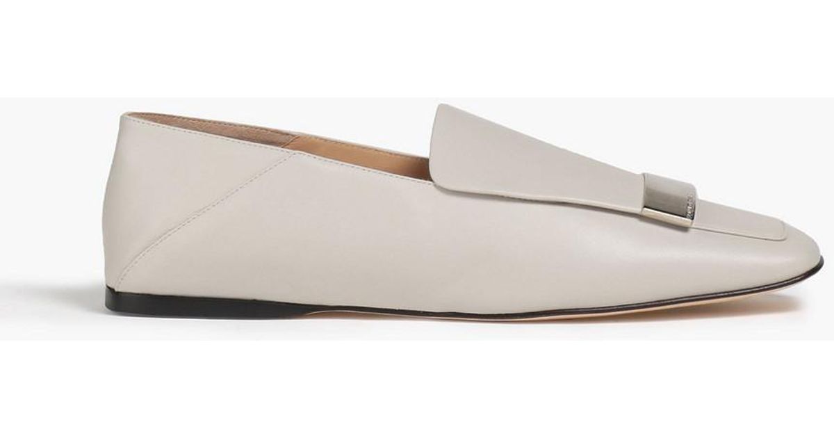 Sergio Rossi Sr1 Leather Collapsible-heel Loafers in Grey | Lyst Australia