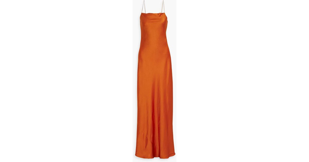 Rosetta Getty Satin-crepe Maxi Dress in Orange | Lyst