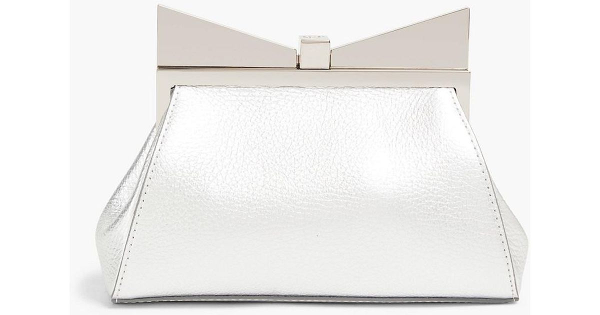 Sara Battaglia Pebbled leather Clutch in White Lyst Canada