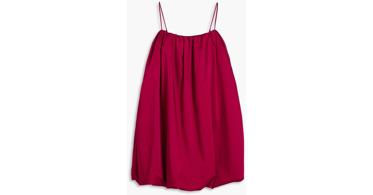 Jonathan Simkhai Gathe Satin-twill Mini Dress in Red | Lyst