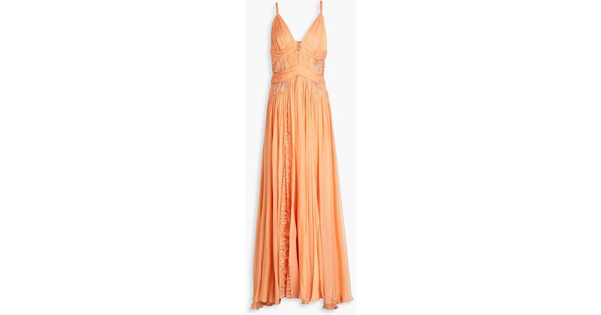 zuhair murad orange dress Zuhair Murad Orange Stretch Knit and Mesh Shift Mini Dress S