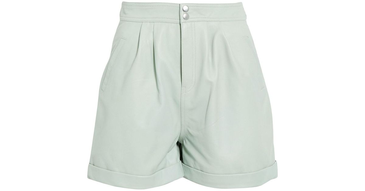 Muubaa Belle Pleated Leather Shorts in 