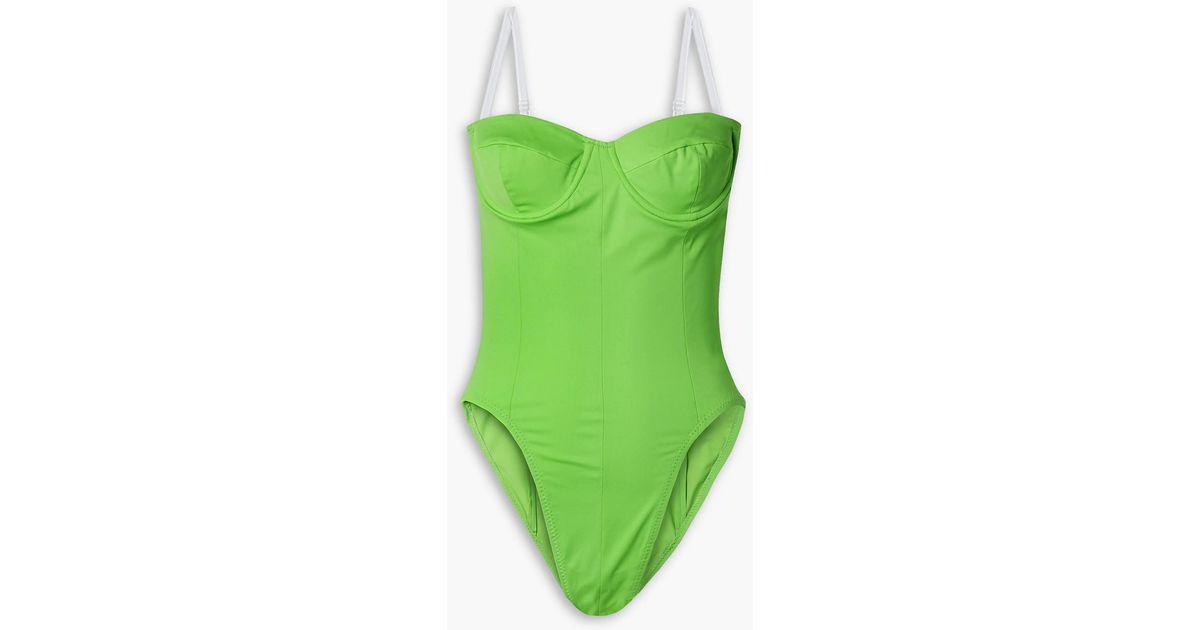 Norma Kamali Mio Convertible Underwired Swimsuit in Green | Lyst