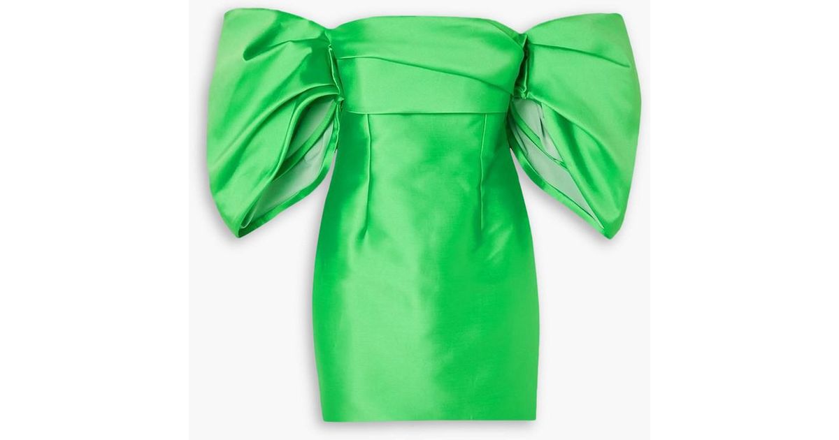 Solace London Elina Off-the-shoulder Satin-twill Mini Dress in
