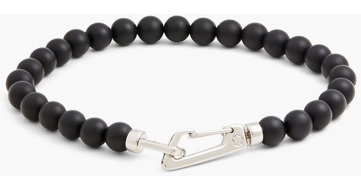 aanvaardbaar Bezwaar composiet Montblanc Silver-tone Onyx Bracelet in Black for Men | Lyst Australia