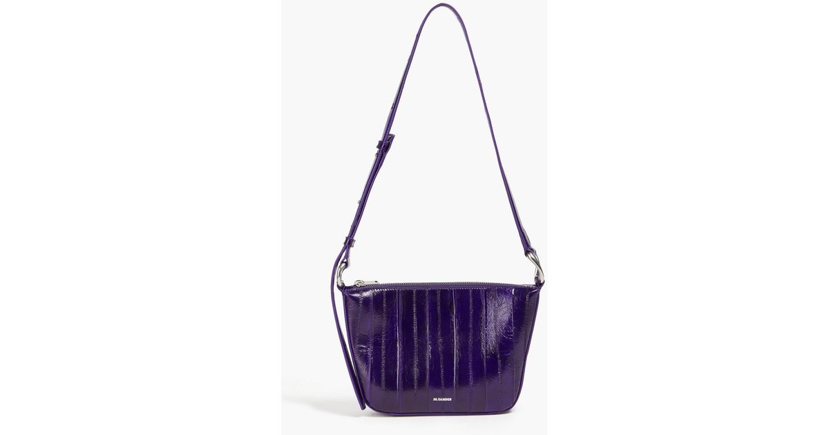 Jil Sander Fish Skin Shoulder Bag in Purple | Lyst