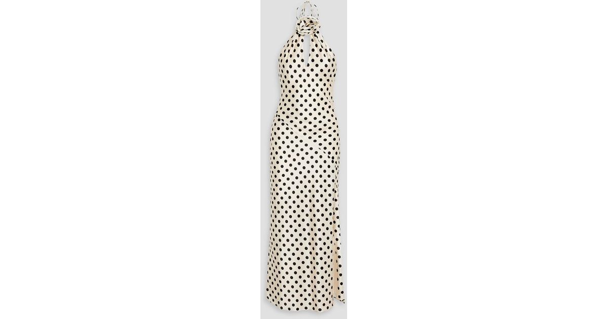 sachin and babi light blue dress ZW COLLECTION HALTER POLKA DOT DRESS - Brown / Ecru
