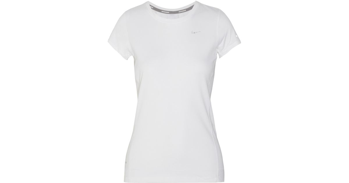 White Nike Miler T Shirt Nike Miler Jersey T-shirt in White - Save 52% | Lyst