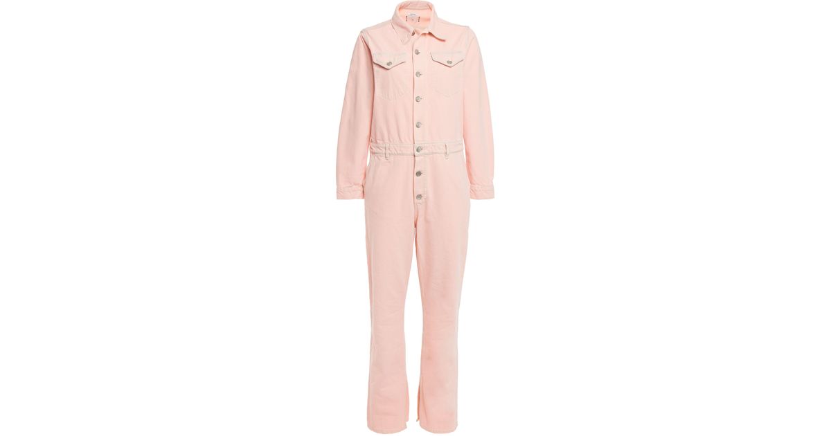 Ganni Denim Jumpsuit in Blush (Pink) | Lyst Australia