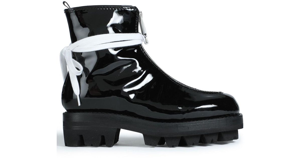 1017 ALYX 9SM Tank Bow-detailed Patent-leather Platform Combat Boots in ...