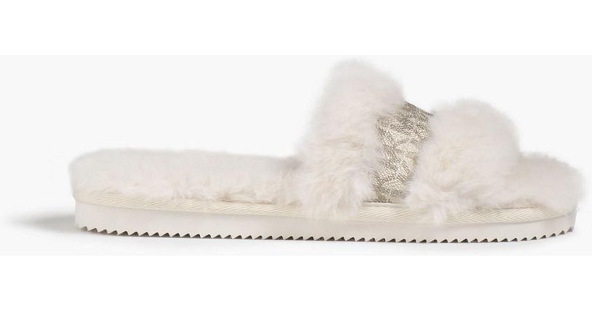 Michael kors sales faux fur slides