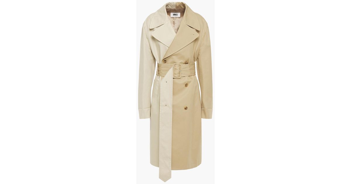 MM6 by Maison Martin Margiela Two-tone Cotton-gabardine Trench Coat in ...