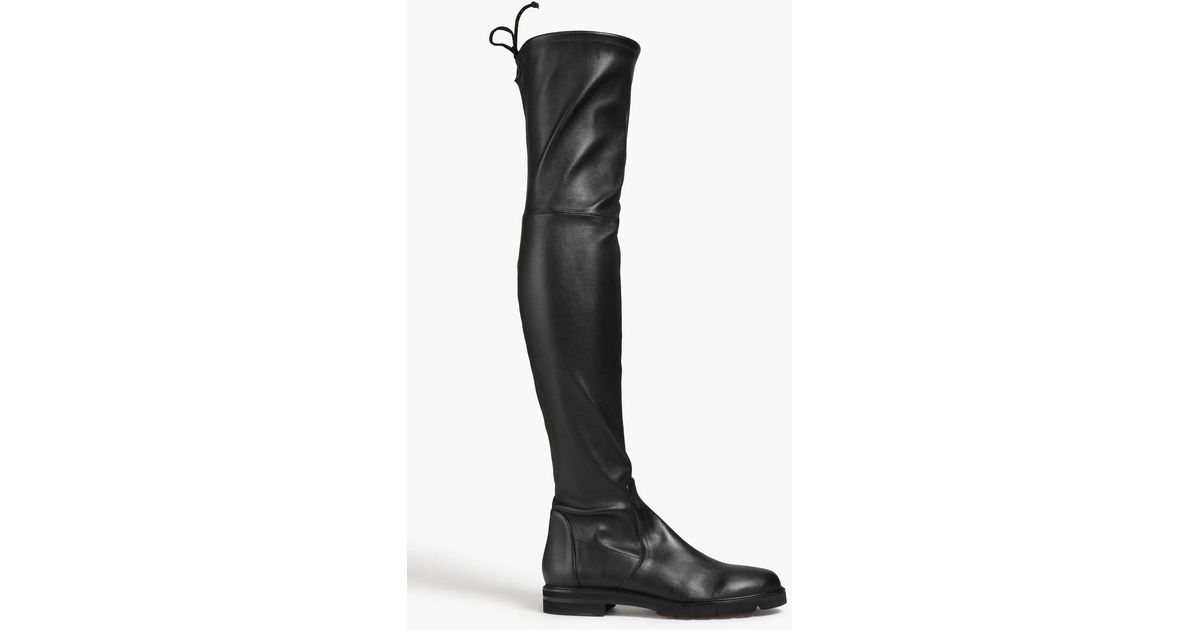 Stuart Weitzman City Leather Thigh Boots in Black | Lyst
