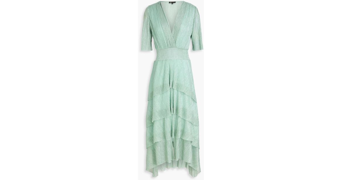 green emerald velvet dress Maje Green Metallic Dress  Phoenix Style