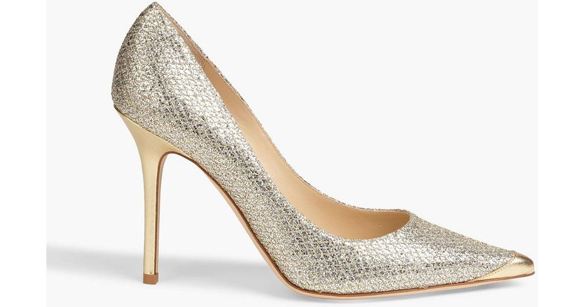 Jimmy Choo Abel Glittered Woven Pumps in Metallic Lyst
